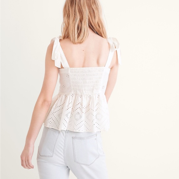 NWT Madewell Rosalie Tie-Strap Top in Geo Eyelet - Picture 2 of 8